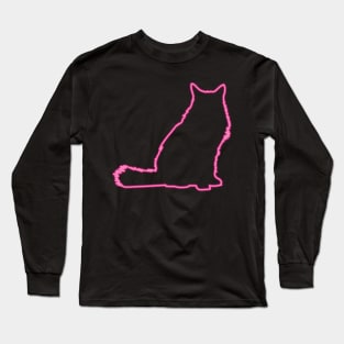 80s Retro Neon Sign Birman Long Sleeve T-Shirt